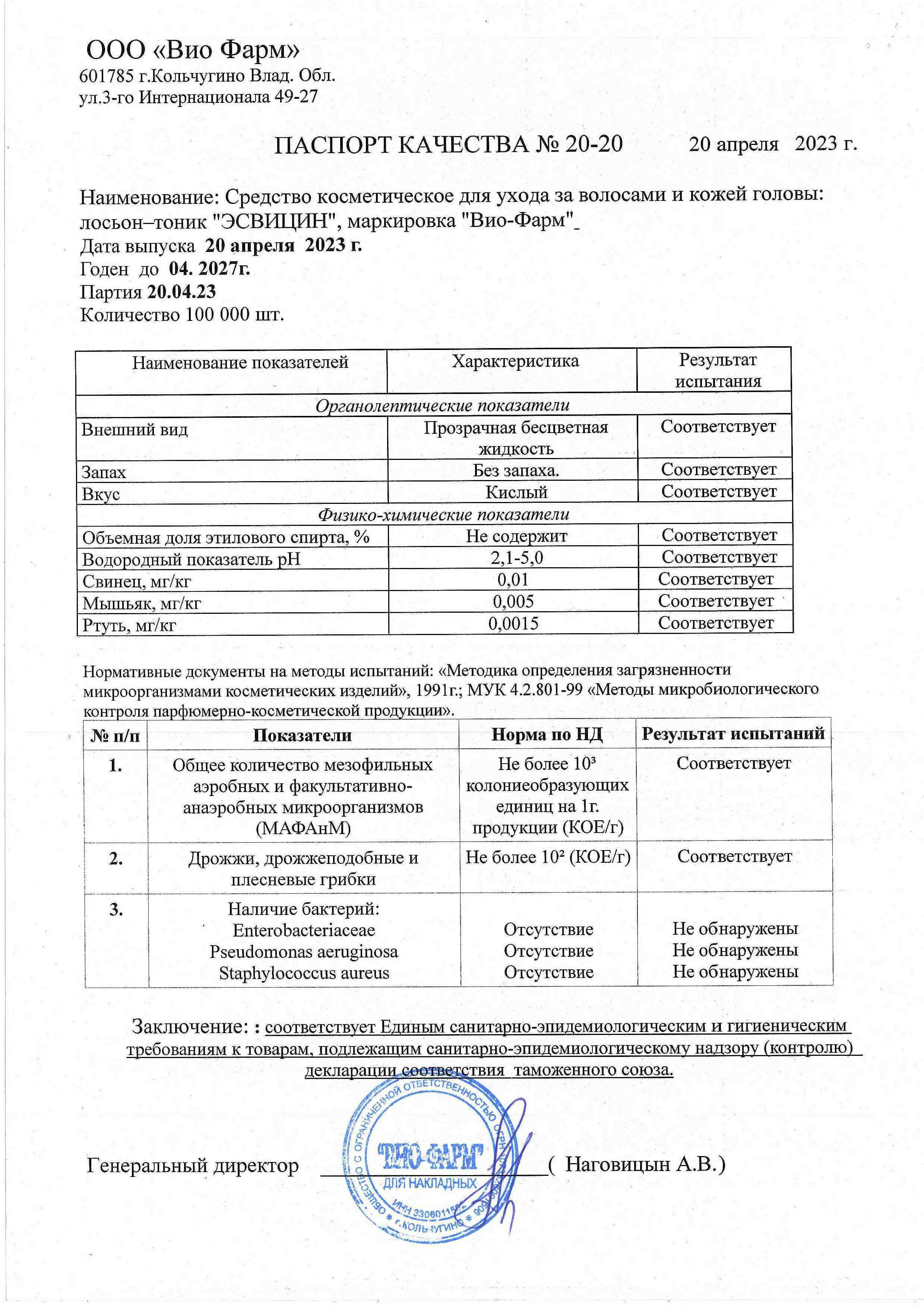 Паспорт №042023